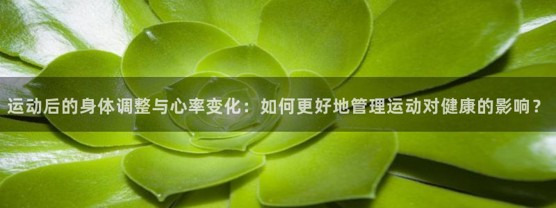 球王会体育：运动后的身体调整与心率变化：如何更好地管理运动对健康的影响？